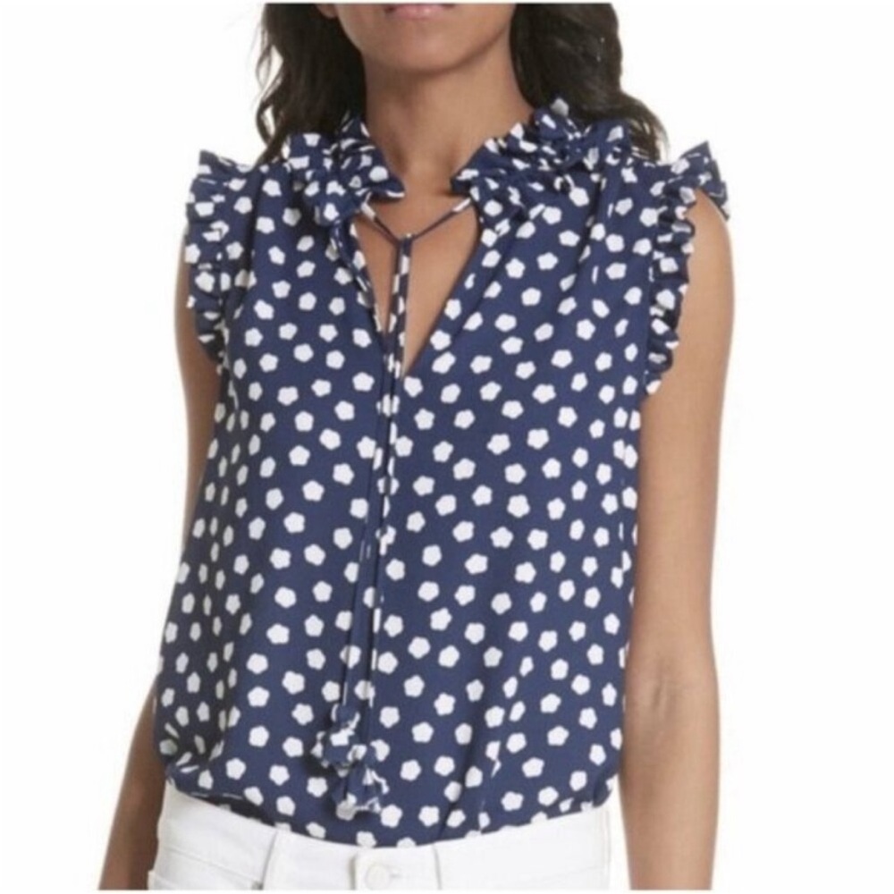 Kate Spade Navy and White Cloud Blouse